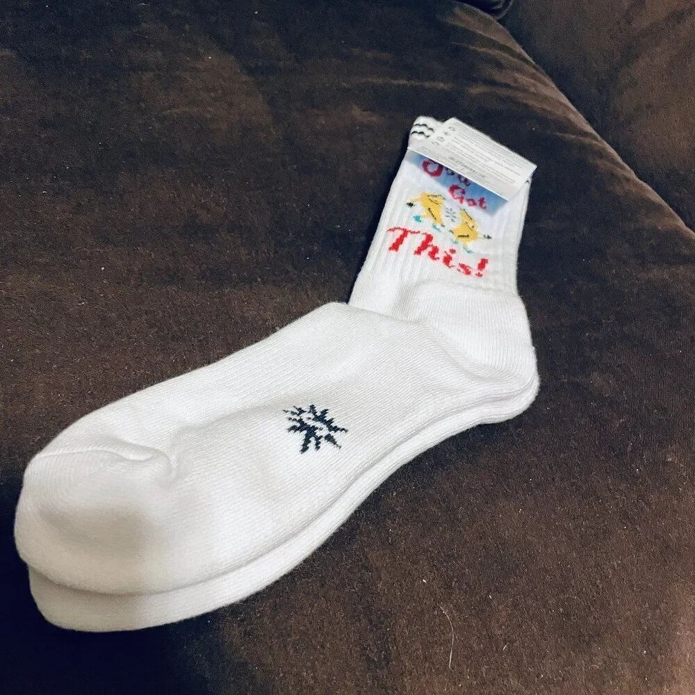 2 Pairs Sock It To Me Crew Socks Dancing Bananas Dream Big Rainbow New with Tags